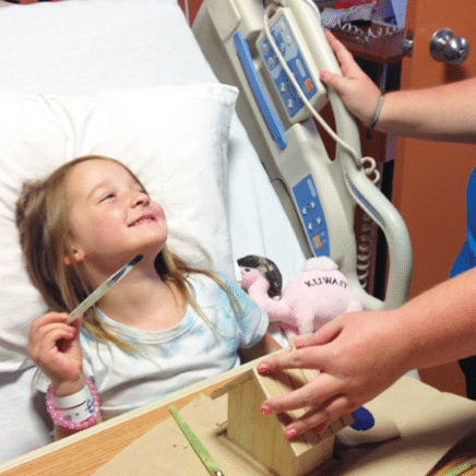little girl in hospital